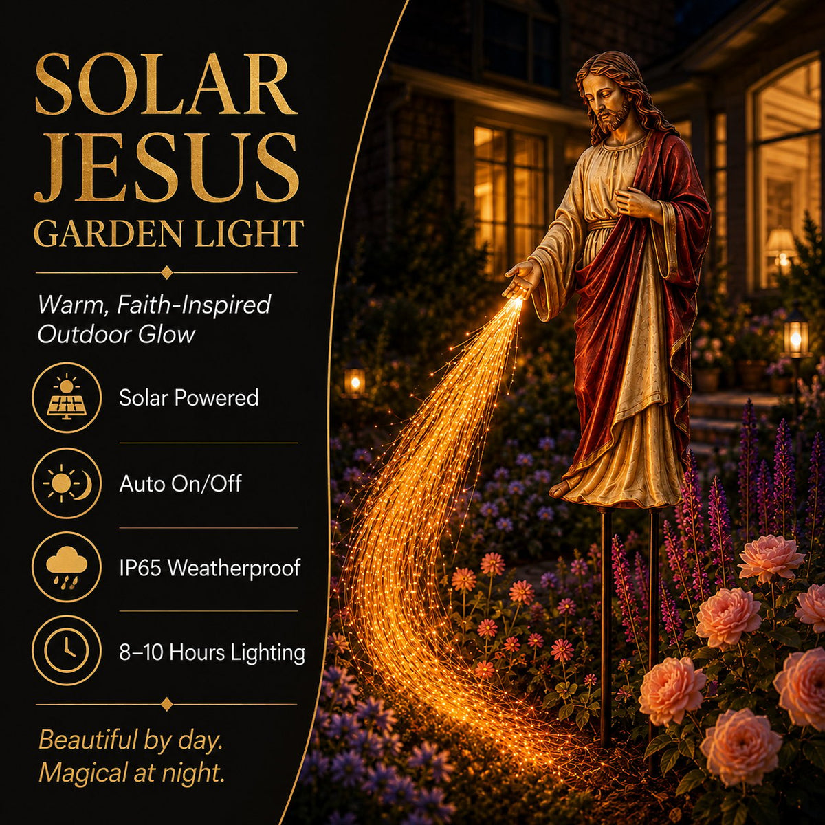 Solar Jesus garden light