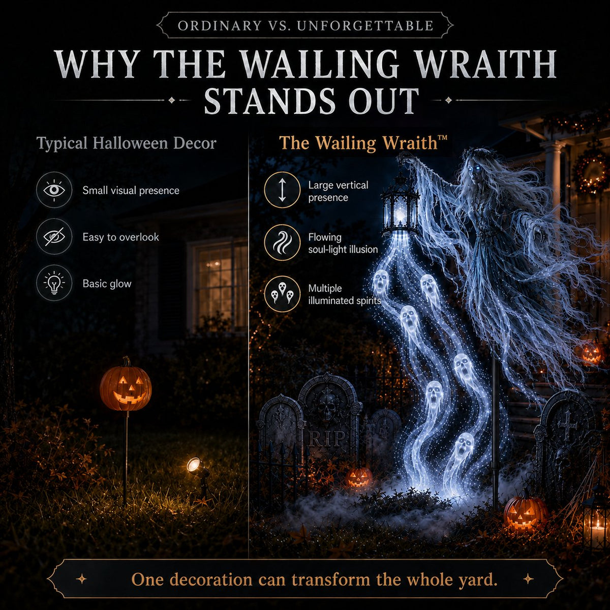 Wailing Wraith garden light detail 4