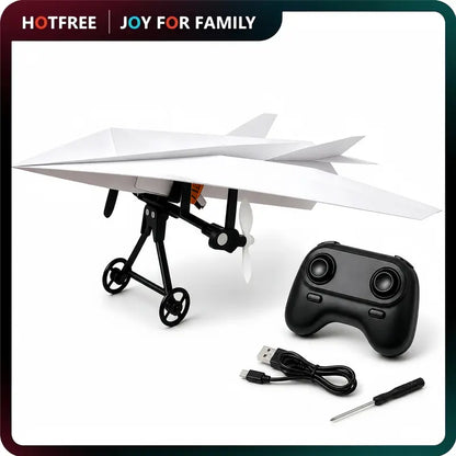 🛩️ XONHCN™ Smart RC Paper Airplane Kit – DIY STEM Remote Control Flight Toy