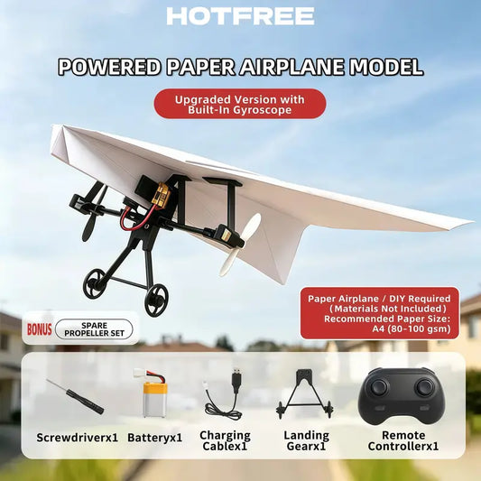🛩️ XONHCN™ Smart RC Paper Airplane Kit – DIY STEM Remote Control Flight Toy
