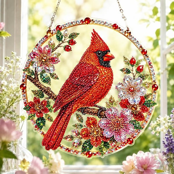 💥LAST DAY 57% OFF - Hummingbird Diamond Art Hanging Ornament Kit – Sparkling DIY Window Ornament 🐦✨