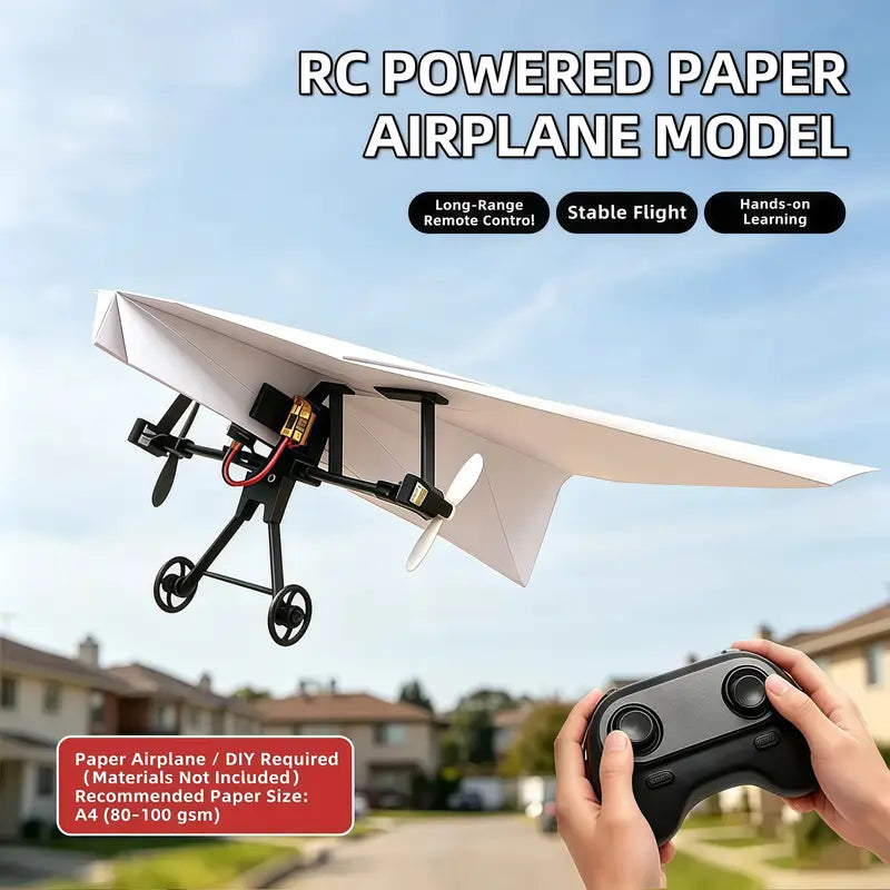 🛩️ XONHCN™ Smart RC Paper Airplane Kit – DIY STEM Remote Control Flight Toy