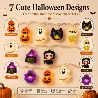 🎃USB-Powered Pumpkin LED String Lights – Cozy Halloween & Fall Decor! 🍂✨