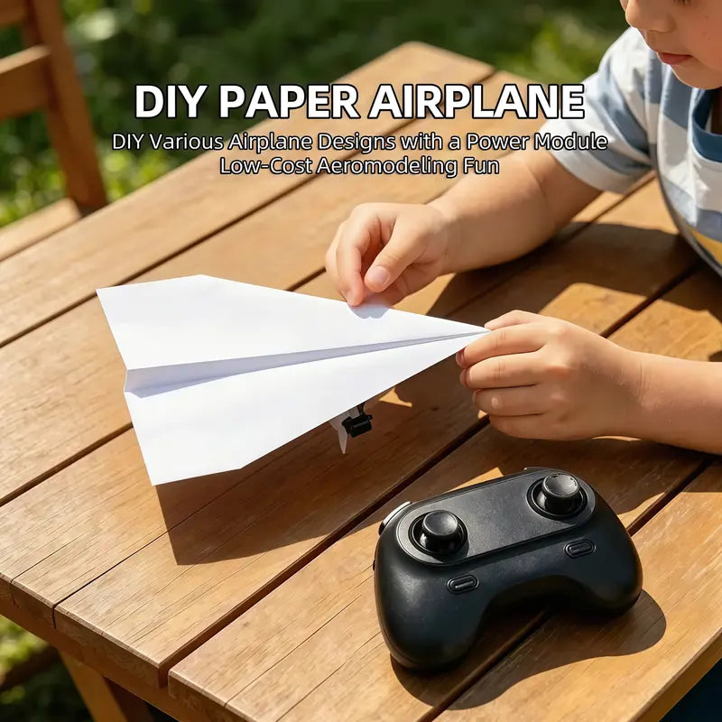 🛩️ XONHCN™ Smart RC Paper Airplane Kit – DIY STEM Remote Control Flight Toy