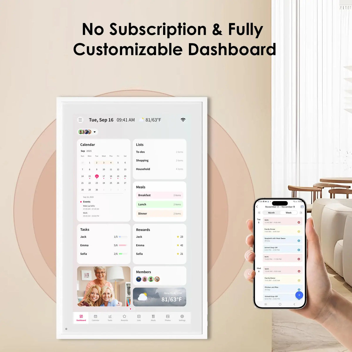 Calendar sync and mobile app