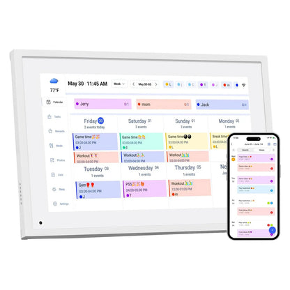 10.1-inch white smart digital calendar